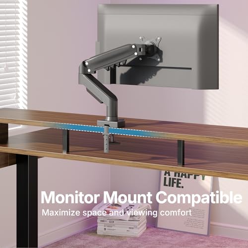 Image of HUANUO 63″ x 26″ Electric Standing Desk with 2 Drawers &24.4″ Large Keyboard Tray, C-Clamp Mount Compatible, Adjustable Computer Desk for Office, Sit Stand Up Desk with 4 Height Presets, Deep Walnut
