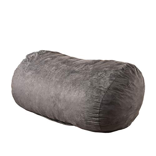 Christopher Knight Home Great Deal Furniture Haley 6 Ft Faux Suede Microfiber Bean Bag (Charcoal)
