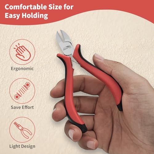 Image of 5-Pack 4 inch Small Wire Cutters, Mini Spring Loaded Flush Cutters