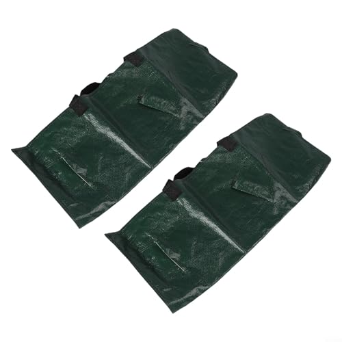 Oniissy Spring PE - Bolsa de cultivo de fresas con diseño de múltiples bolsillos, 35 x 45 cm, plegable, color verde, para balcón y jardinería en casa, uso en interiores y exteriores