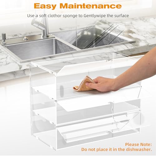 Cityjoy klare Acryl-Thekenvitrine für Bäckereien, 5 mm hochschlagfeste PETG-Platten, transparenter Acryl-Sandwich-Brotschrank