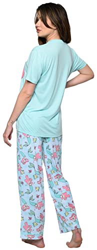 Disney Womens Plus Size Pajama Set The Little Mermaid T-Shirt Pants (Aqua, 5X) #TOP1