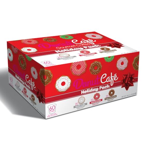 Image of Donut Cafe Holiday Pack (Holiday Delight, Pmint Mocha, VanCaramel) 60ct Single Cup