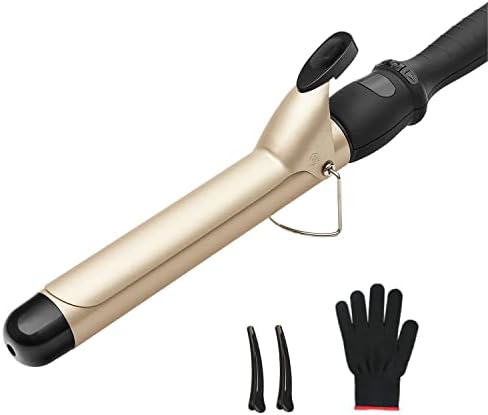 Curling Iron 1 1/4 Inch Hair Curler-Instant Heat Curling Wand Dual Voltage, Ceramic Tourmaline Hot Tools for Long Hair- Temperature LCD Display Pro Artist Produces Long Lasting Hair Styling…