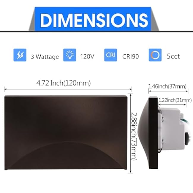 Energetic 5CCT LED Step Lights 2700K/3000K/3500K/4000K/5000K 3W Bronze