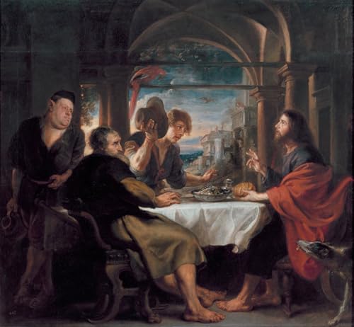 Pintura clásica Cena en Emaús de Rubens en lienzo premium