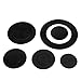 Upgraded Gas Stove Burner Cap Set - 6 Piece Metal Cooker Hat Replacement Kit For SABAF Stoves,Oven Gas Hob Burner Crown Flame Cap Cover, Stove Handles Lid Kit (Flat)