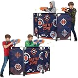 SINCOLINE - 2 Pack Set - Portable Barrier Battle Zone Bunker Fort Combat Battle Shield, Compatible with Nerf, Laser tag, Water Gun, Dart Gun, Perfect for Battlefield and Birthday Activities S102
