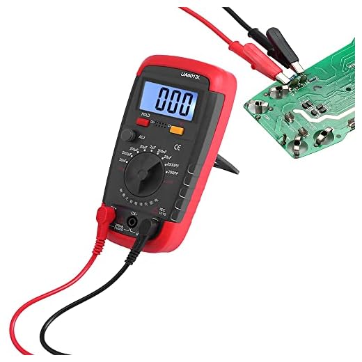 Digital Capacitance Meter, Multimeter Professional Capacitor Tester, 0.1pF-20,000uF Capacitor Tester, 9 Files Battery Powered Capacitor Meter Tester with 6013L LCD Display