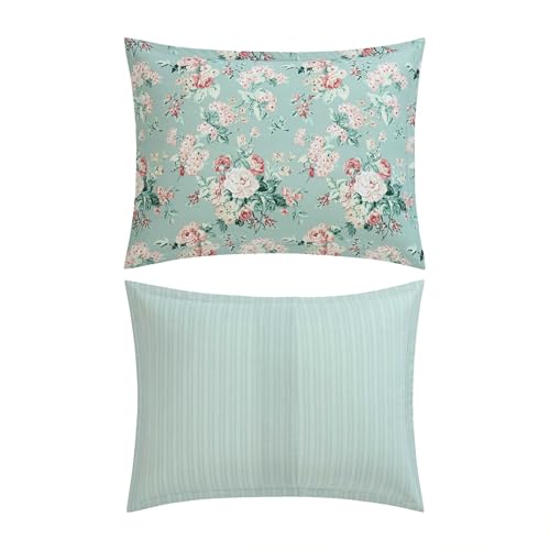 Image of Laura Ashley - Comforter Set, Luxurious Bedding with Matching Shams, Soft & Serene Room Essentials (Rosemoore Teal, Full /Queen)