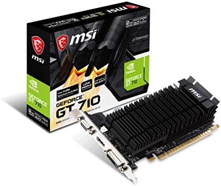 MSI Gaming GeForce GT 710 2GB GDRR3 64-bit HDCP Support DirectX 12 OpenGL 4.5 Single Fan Low Profile Graphics Card (GT 710 2GD3 LP)