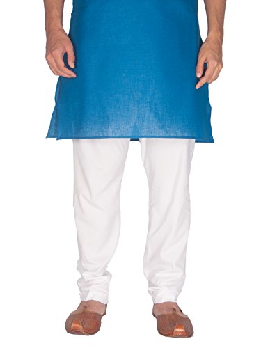 Rajubhai Hargovindas Men's White Cotton Churidar Indian Pyjama (Tapering Bottom)