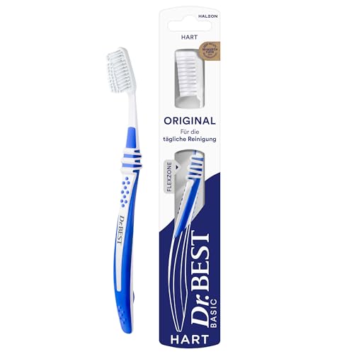 Dr.BEST Original Zahnbürste, Hart (1 Stück), für die tägliche Reinigung mit bewährtem Dr.BEST Flachschnitt. Flexzone und abgerundete Borsten für eine gründliche und schonende Pflege. Dr.BEST Original Zahnbürste, Hart (1 Stück), für die tägliche Reinigung mit bewährtem Dr.BEST Flachschnitt. Flexzone und abgerundete Borsten für eine gründliche und schonende Pflege.