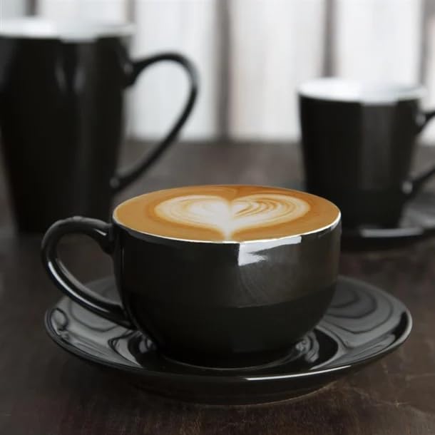 Olympia Cafe Coffee Cups Black 230ml (12 Pack) - Hot Drink Mugs Microwave, Oven and Dishwasher Safe CU953 - Image 2