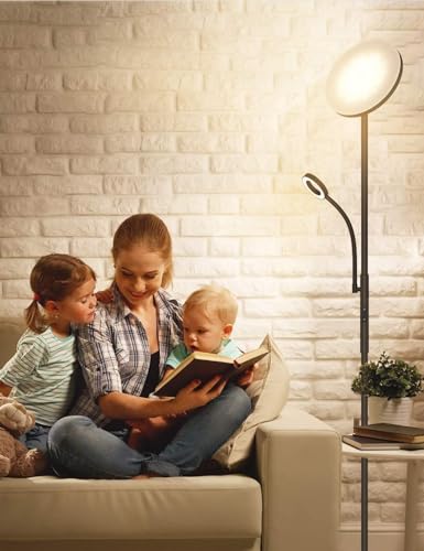 LED Stehlampe Steo Anten Dimmbar mit Leselampe 30W für Wohnzimmer und Büro