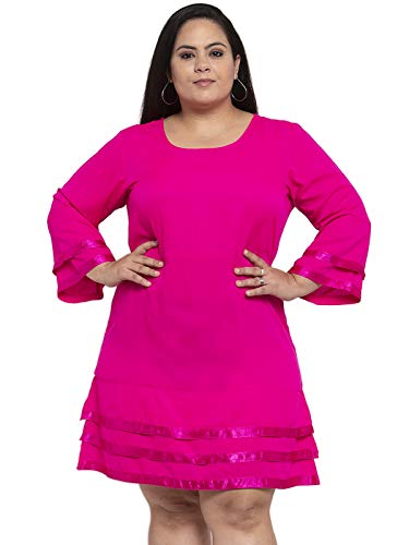 Image of Flambeur Women's Crepe A-Line Knee-Length Dress