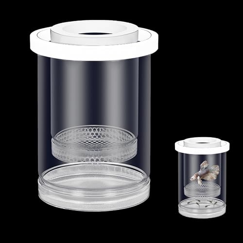 YJFY Acryl Aquarium Ablaichkasten Zuchtbox Aquarium Aufzuchtbecken Fischzuchtbox Zwei Methoden der Nutzung Isolationsbox für Babyfische, Garnelen, Guppy, Betta, Clownfische (Transparentes Weiß, L)