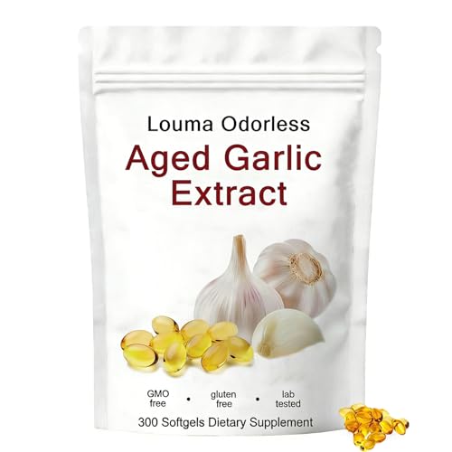 Louma Odorless 1PCSLouma Odorless Aged Garlic Aged Garlic Extract - 300Count Organic Aged Garlic Supplement- Non-GMO Vegetarian (1PCS)