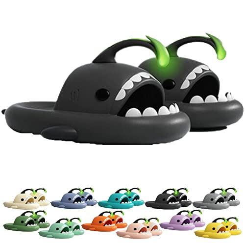 Jfxgjuv Angler Fish Slides - Shark Slides Angler Fish Slippers Glow in The Dark, Super Soft, Comfy, Silent and Anti-Slippery Slippers Sandals