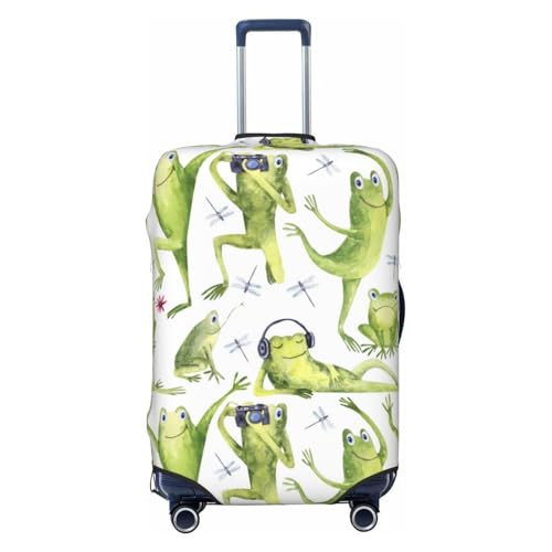 Funny Frogs dancing camera cute Travel Luggage Covers - Elasticity Suitcase Covers Protector for Luggage 18-32 Inch