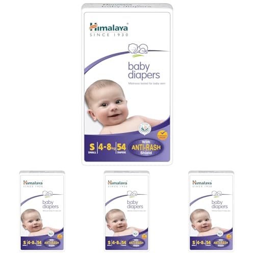 Image of Himalaya Baby Taped Diapers, Small (4-8 kg), 54 Count (Pack of 4)