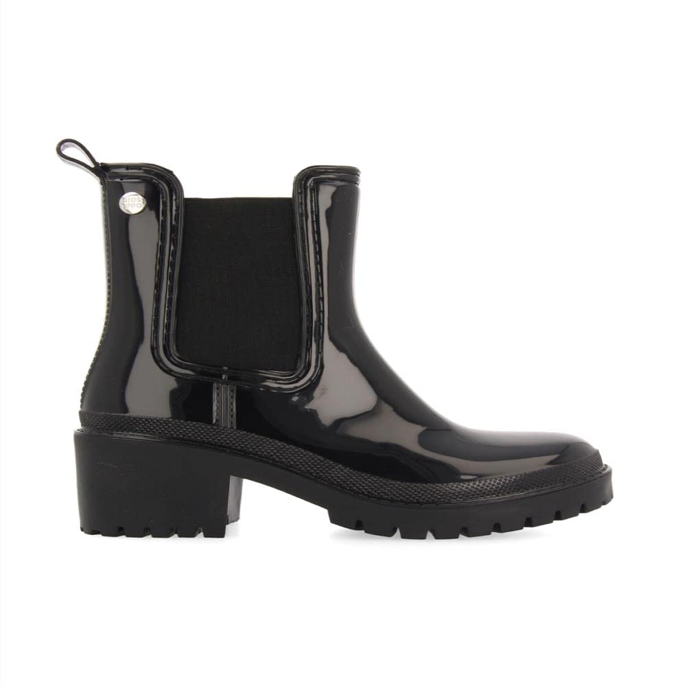 Botas de Agua Estilo botín Chelsea Negras para Mujer TRYSIL