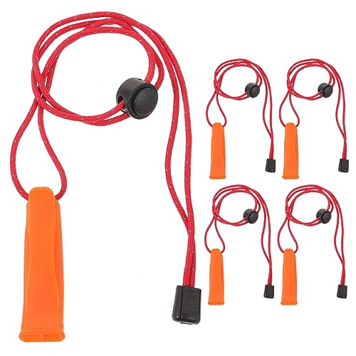 Juego de 5 silbatos plásticos para emergencia y entrenamiento