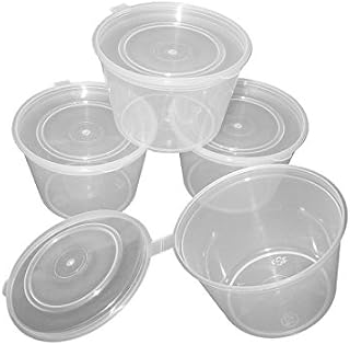 100ml Hinged Lid Plastic Pot x 20 (Food/Craft/Storage Containers)