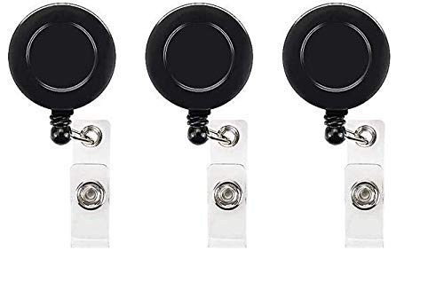 Image of FEDUS I.D. Card Retractable Holder Badge Yo Yo Clip [Pack of 3] (Black)