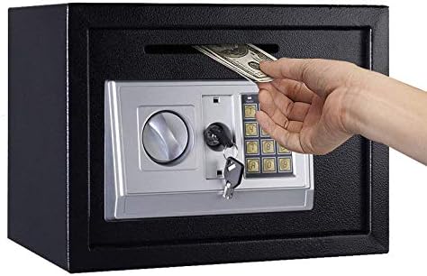 Medium 8.5L Electronic Digital Steel Safe Security Box with Key for Home Office Hotel Personal Keep Money Cash Or Document Securely-UK Stock White