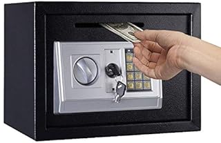 Medium 8.5L Electronic Digital Steel Safe Security Box with Key for Home Office Hotel Personal Keep Money Cash Or Document Securely-UK Stock White