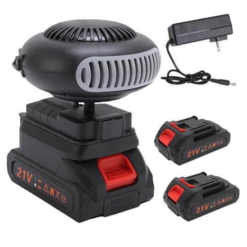 Rechargeable Portable Heater, Battery Operated Space Heater with Anti Tilt Design, 1500mAh Fast Long Lasting Heating, Safe for Cars/Office/Indoor/Golf Cart (WIth 2 Battery)