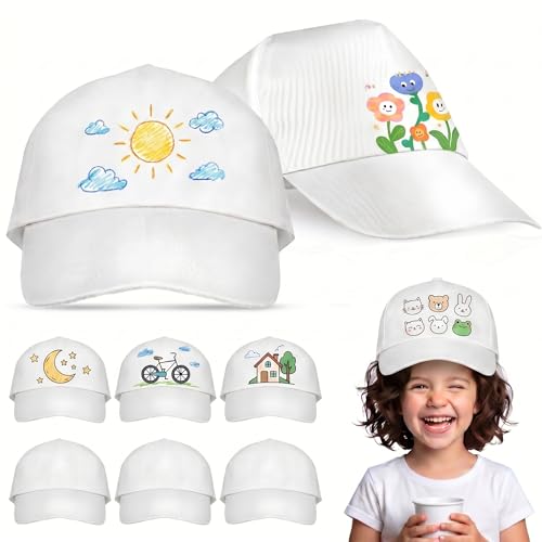 Casquettes de baseball blanches enfants pour camping et plein air