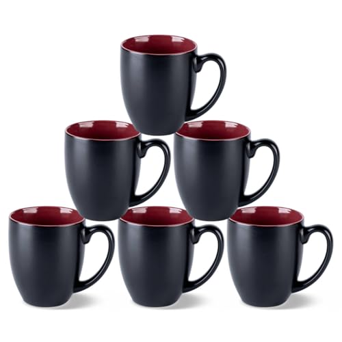 GBHOME 12oz Coffee Mugs Set of 6, Large Ceramic Coffee Mugs for Man, Woman, Dad, Mom, Modern Coffee...