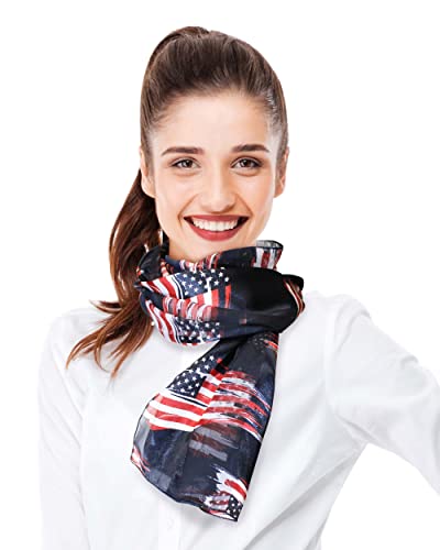 Cbc Crown Patriotic Usa Flag American Flag Star Scarf (Flag-Navy) #TOP4