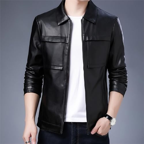 Chaqueta de cuero bomber para hombre talla 4X-Large miniatura 3