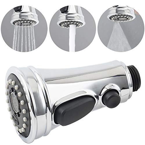 Pull Down Spray Head 3 Modes For Kitchen Sink Faucet, Kitchen Sink Faucet Sprayer Nozzle Head Pull Out Hose Sprayer Replacement Part Kitchen Tap Spout Replacement Part- Polished Chrome #TOP19