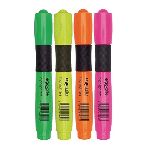 Image of Ergo-Brite Assorted Erognomic Highlighter Pens [Pack of 4]