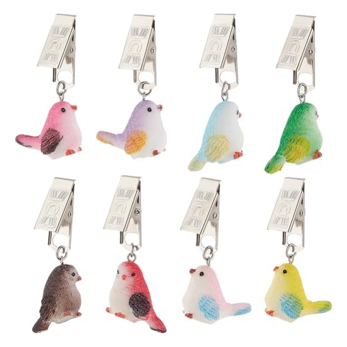PH PandaHall 8 Stili Uccello Tovaglia Peso Clip Tavolo Da Pranzo Decorazione Clip Pendenti Tovaglia Morsetti Tovaglia Peso con Clip di Metallo per Esterno Natale Nozze