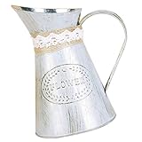 Vase à fleurs rustique de ferme : ce pot de fleurs en fer est un pot de composition parfait pour les fleurs plantes fraîches ou séchées, vase en fer pour la maison