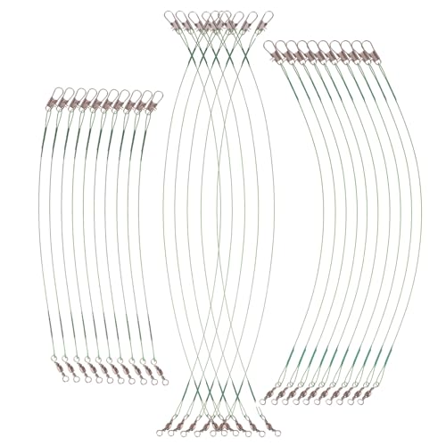 VICASKY 60pcs Fishing Wire Leaders con Snaps y Alambre de Acero miniatura 1