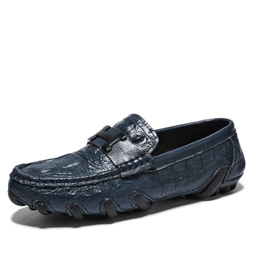 Mens Genuine Cowhide Loafers Slip - Ons, Casual Driving Flat Walking Octopus - Styled Moccasin, Business Boat Shoes, Fashion Slipper, Available in Sizes 6-13