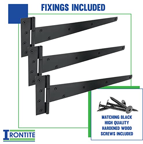 IRONTITE® 3 Pack Black T Hinges 400mm (16") - Image 2