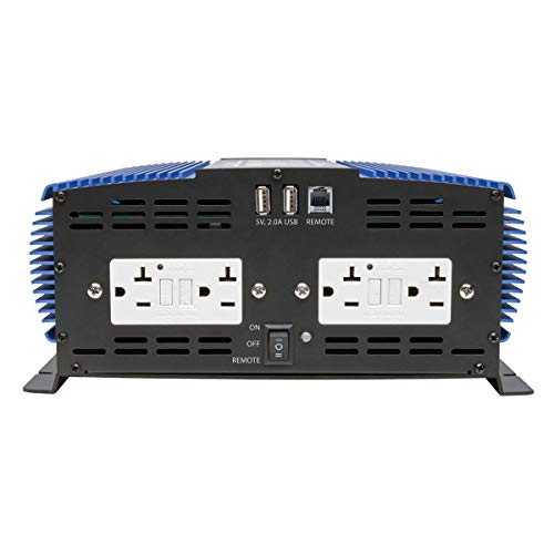 Tripp Lite 3000W Power Inverter, Heavy-Duty Power Inverter with 4 AC 2 USB Outlets, 2.0A Battery Cables (Pinv3000)