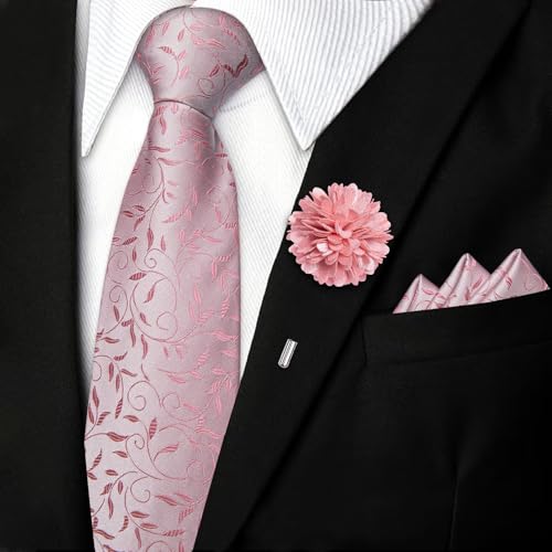 Image of DiBanGu Mens Zipper Tie Silk Pre-Tied Necktie with Gift Box