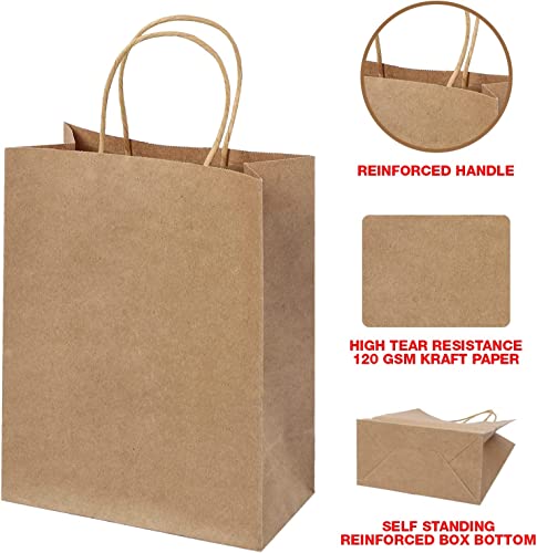 Image of RanGit Bhumi - Kraft Paper Bags for Shopping Retail Paper Carry Bags, Party Favor Return Gifting Bags, Disposable Paper Covers (Brown, 9x4x12 in)