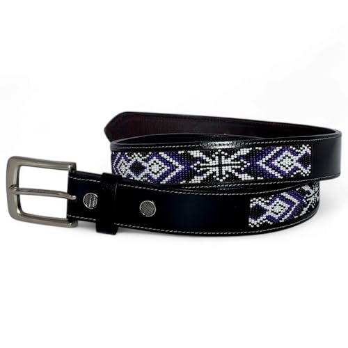 Aztec Heavy Duty Leather Beaded Belt For Women, Bead Belt For Men Gift Accessory2
