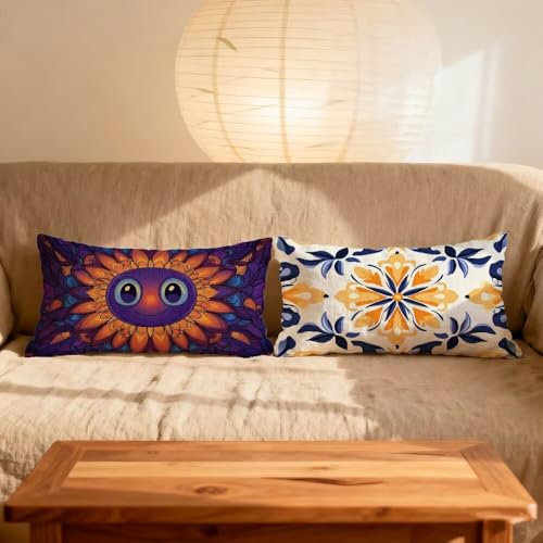 Coussin avec fermeture éclair invisible violet 60x80 : idée cadeau salon - 3