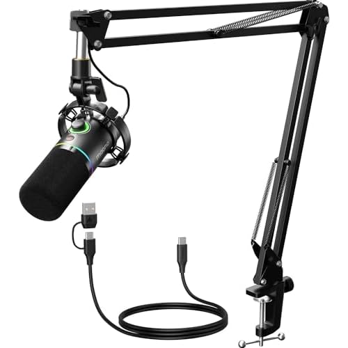 MAONO PD200XS XLR/USB Dynamic Microphone Kit, RGB 