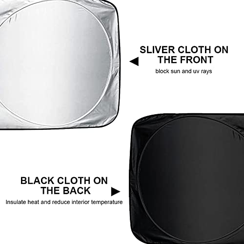 Image of Car Windscreen Sun Shade,Front Windshield Sunshade,Foldable Cover Visor Sunshades,Reflective UV Dust Protector,Automotive Ray Protection Block Parasol,Keep Your Vehicle Cool,Fit Various Sizes,150x85cm